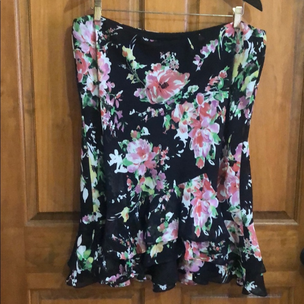 Chaps Flower Print Skirt Size XL